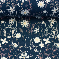 Baumwolljersey Disney Minnie & Daisy Flowerfield