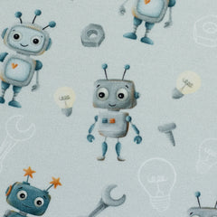 Baumwolljersey Hello Robot ! by Mrs. Mint Design