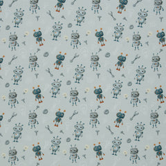 Baumwolljersey Hello Robot ! by Mrs. Mint Design