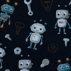 Baumwolljersey Hello Robot ! by Mrs. Mint Design
