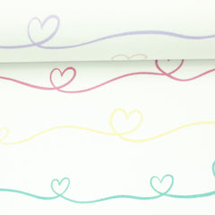 Baumwolljersey Scribble Hearts by Mrs Mint Design