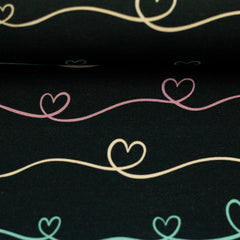 Baumwolljersey Scribble Hearts by Mrs Mint Design