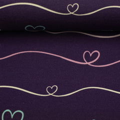 Baumwolljersey Scribble Hearts by Mrs Mint Design