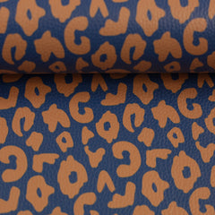Kunstleder Happy Collection Leo by Cherry Picking - 596 marine/ocker