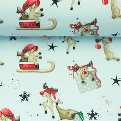 Sweatshirtstoff Winterwonderland hellmint by Sabine Marschall