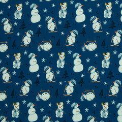 Sweatshirtstoff Winterwonderland jeansblau by Sabine Marschall