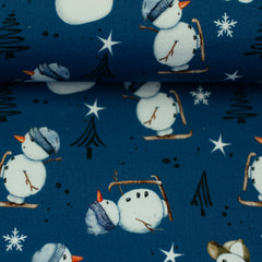 Sweatshirtstoff Winterwonderland jeansblau by Sabine Marschall