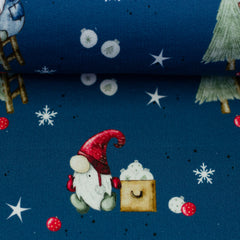 Sweatshirtstoff Winterwonderland jeansblau by Sabine Marschall