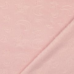 Flanell Fleece Mond & Sterne - rosa
