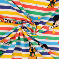 Reststück: 1,20 Lizenz Baumwolljersey Disney Streifenmuster