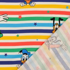 Reststück: 1,20 Lizenz Baumwolljersey Disney Streifenmuster