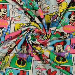 Reststück: 1,20 Lizenz Baumwolljersey Disney Minnie Mouse All Over Muster