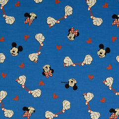 Reststück: 1,00 Lizenz Baumwolljersey Digital Minnie Mouse royalblau lovley Fingers