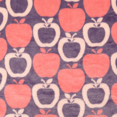 Reststück: 1,50 m Wellness Fleece Äpfel altrosa lila