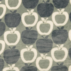 Reststück: 1,05 m Wellness Fleece Äpfel grau