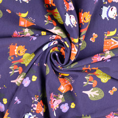 Reststück: 0,95m Baumwolljersey Lizenz - Peppa Wutz - dunkelblau