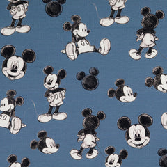Reststück: 1,00 Lizenz Baumwolljersey Disney- Digital Mickey Mouse jeansblau