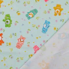 Reststück: 1,70m Baumwolljersey Glücksbärchis colorful Bears - hellmint