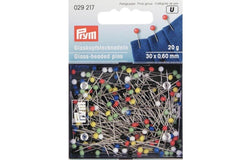 20g Glaskopfstecknadeln bunt PRYM 30 x 0,60 mm