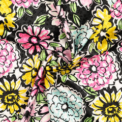 Polyester Stretch Satin Blütenmeer