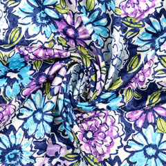 Polyester Stretch Satin Blütenmeer