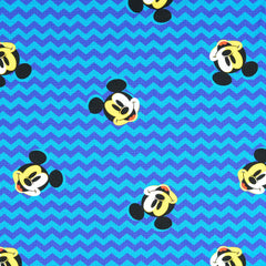Reststück. 1,35m Lizenz Baumwolljersey Mickey Mouse Zickzack