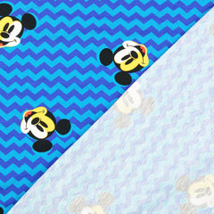 Reststück. 1,35m Lizenz Baumwolljersey Mickey Mouse Zickzack