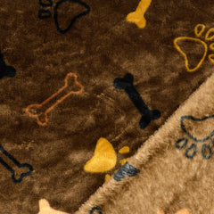 Flanell Fleece Knochen und Pfoten