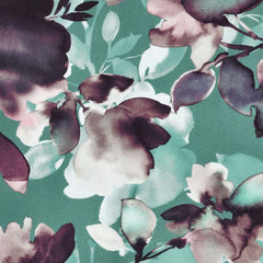 Viskose Twill Water Painted Flower