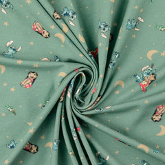 Lizenz Baumwolljersey Digital Lilo & Stitch - mint