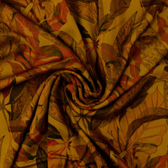 Viskose Satin Wild Flower - ocker