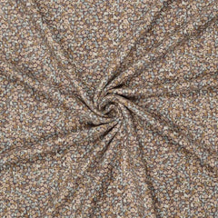 Stretch Feincord Ditsy Flower - braun