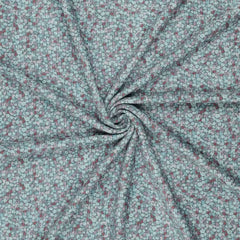 Stretch Feincord Ditsy Flower - mint