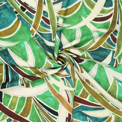 Viskose Leinen Digital Rio Palmtrees