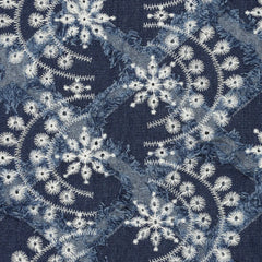 Jeansstoff Lochstickerei Fera