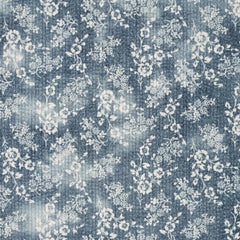 Stretch Feincord Denim Batik Flower