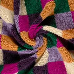 Teddy Jacquard Bunte Karos