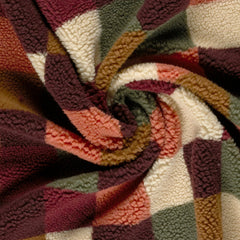 Teddy Jacquard Bunte Karos