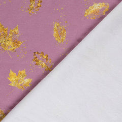 Sweatshirtstoff Goldene Blätter by Glitzerpüppi - altrosa