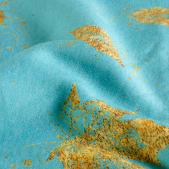 Sweatshirtstoff Goldene Blätter by Glitzerpüppi - mint