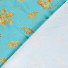 Sweatshirtstoff Goldene Blätter by Glitzerpüppi - mint