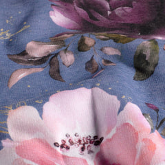 Sweatshirtstoff Rosen by Glitzerpüppi - stahlblau