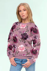 Sweatshirtstoff Rosen by Glitzerpüppi - altrosa