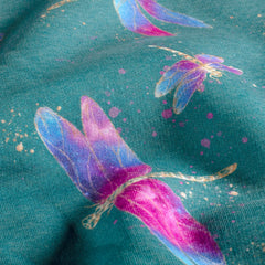 Sweatshirtstoff Libellen by Glitzerpüppi - petrol