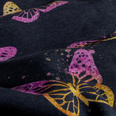 Sweatshirtstoff Schmetterlinge by Glitzerpüppi - dunkelblau