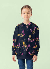 Sweatshirtstoff Schmetterlinge by Glitzerpüppi - dunkelblau
