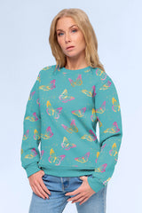 Sweatshirtstoff Schmetterlinge by Glitzerpüppi - mint