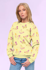 Sweatshirtstoff Schmetterlinge by Glitzerpüppi - hellgelb