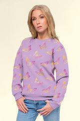 Sweatshirtstoff Schmetterlinge by Glitzerpüppi - flieder