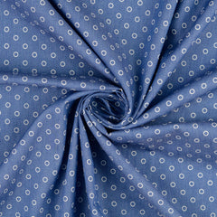 Hemdenstoff Jeansoptik White Circles